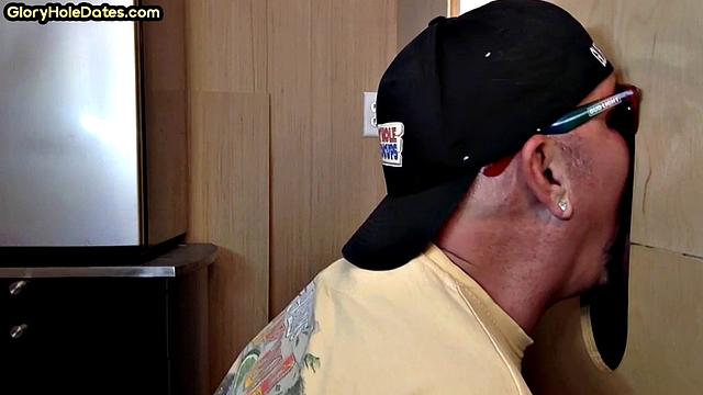 Cum-loving gloryhole mature sucks BF's cock at home