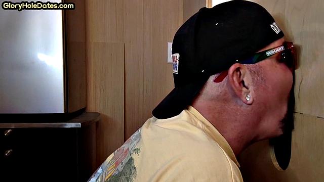 Cum-loving gloryhole mature sucks BF's cock at home