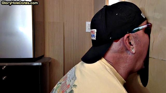 Cum-loving gloryhole mature sucks BF's cock at home