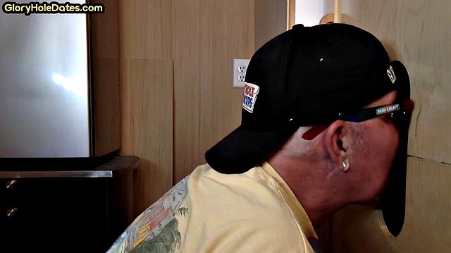 Cum-loving gloryhole mature sucks BF's cock at home