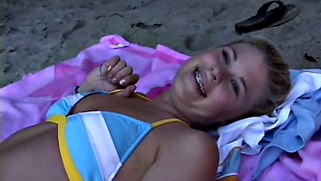 Little Summer with natural tits and sexy bikini