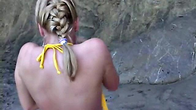 Little Summer with natural tits and sexy bikini