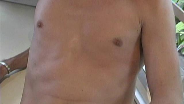 We look in on 21 year old Joey Landis working the front desk when 19 year old Blake Ashton arrives to say hello. When Blake leaves, he starts flirting with Joey through the window. Joey responds by stripping down and stroking his big hard cock.