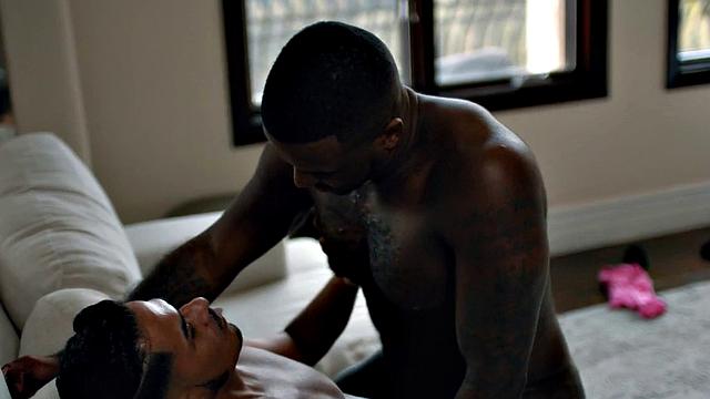 Massive Black hunk gets pounded in anal by his BF