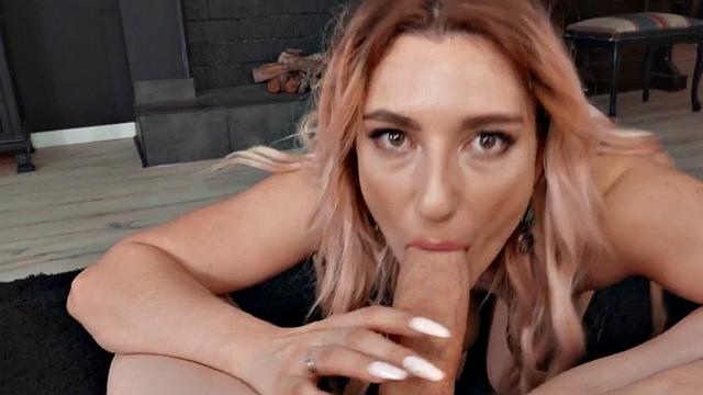 Bigtit babe stuffed by guy after giving blowjob in POV