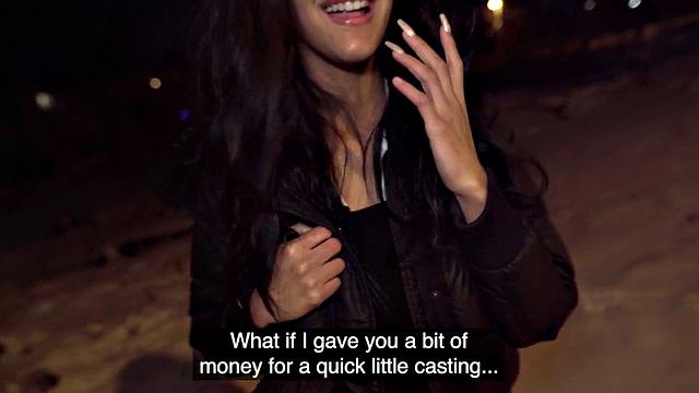 Sexy public bitch drilled in wet pussy by big white dick