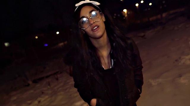 Sexy public bitch drilled in wet pussy by big white dick