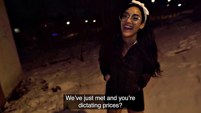 Sexy public bitch drilled in wet pussy by big white dick