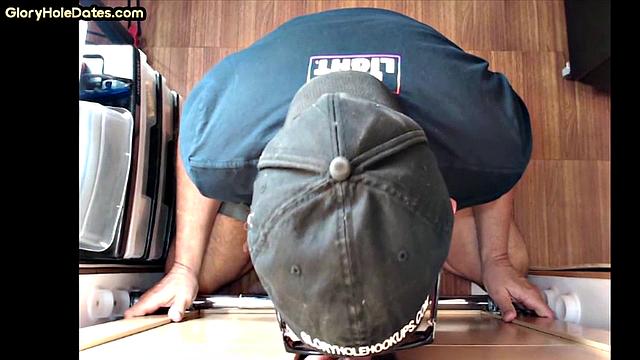 Moustache auntie gloryhole cocksuck