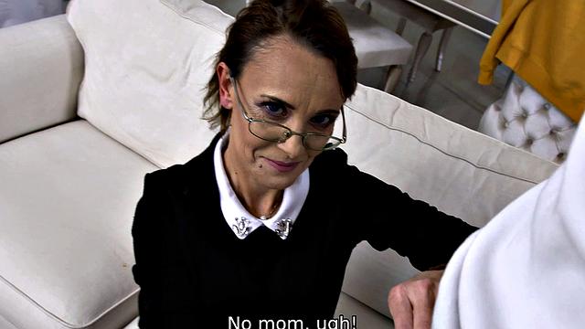 TUTOR4K. Debtor's stepmom offers the stud to bang her instead of money