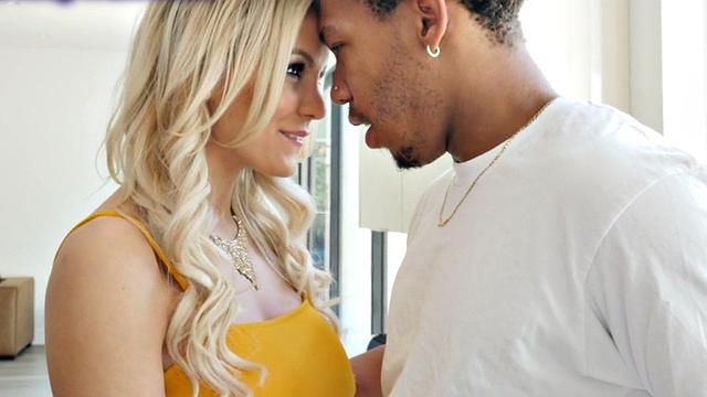 Blonde MILF with tattoos gets drilled by two big dicks in hot interracial action