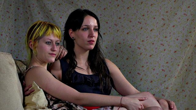 Public slut sucking before anal in front of voyeurs