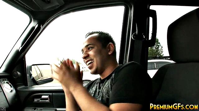 Bukkake whore rides hard dick