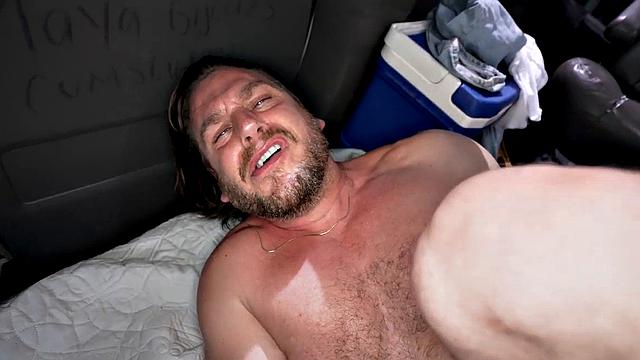 Real str8 passer fucks gay in public van outdoor