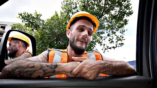 Real str8 passer fucks gay in public van outdoor