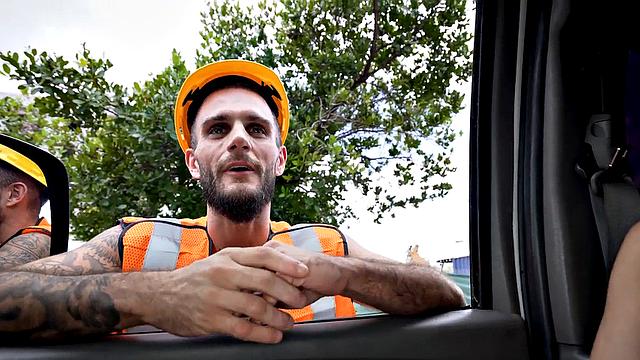 Real str8 passer fucks gay in public van outdoor