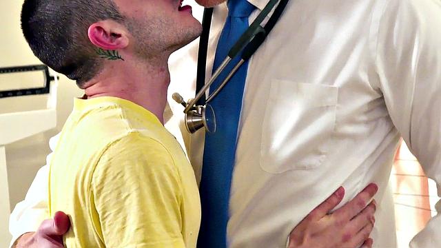 Cute petite twink barebacked by daddy doctor in lil ass