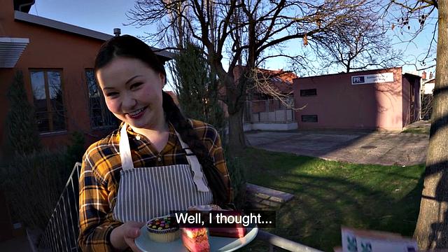 Asian public slut banged by big dick in wet hole