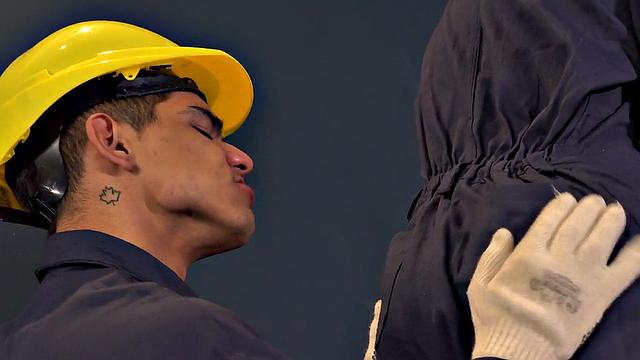 21yo Hispanic twink barebacked at work by his colleague