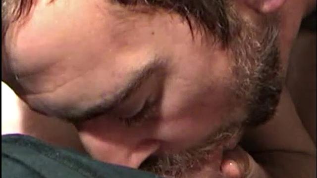 Eddie strips down and takes a thick cock from behind