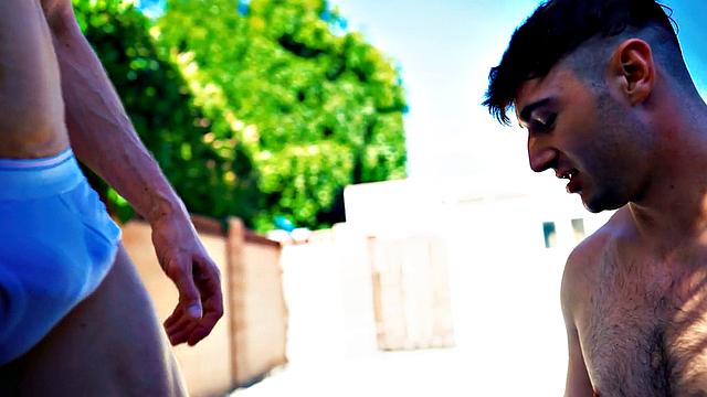 Weird stud bareback fucked by athletic stepbrother