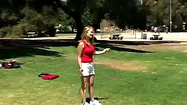 Little April Kisses Her Love Outdoors And Licks Her