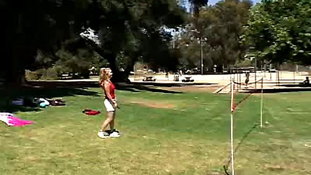 Little April Kisses Her Love Outdoors And Licks Her