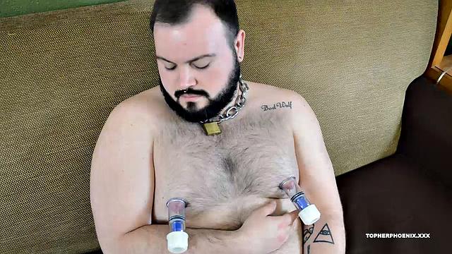 Dean Gauge, 2018 Ravens Eden Awards Best Newcomer, is back for another shoot with Topher Phoenix. Enjoy, as Dean strips naked, works his thick cock, and fingers his hole.