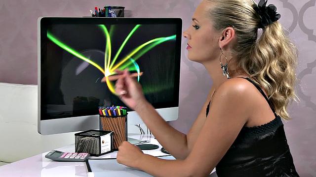 Agent's tight pussy gets stuffed by young stud's stiffy in office