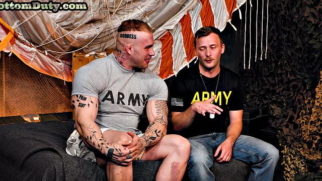 Sculpted army stud rimmed by chiseled jock
