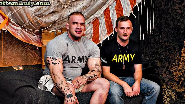 Sculpted army stud rimmed by chiseled jock