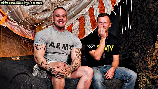 Sculpted army stud rimmed by chiseled jock