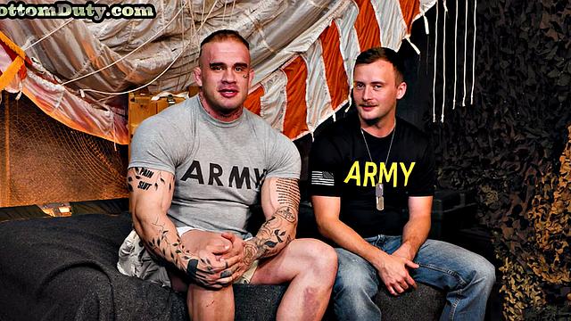 Sculpted army stud rimmed by chiseled jock