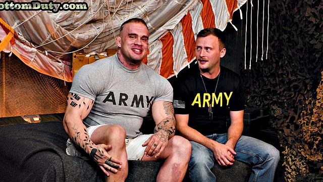 Sculpted army stud rimmed by chiseled jock