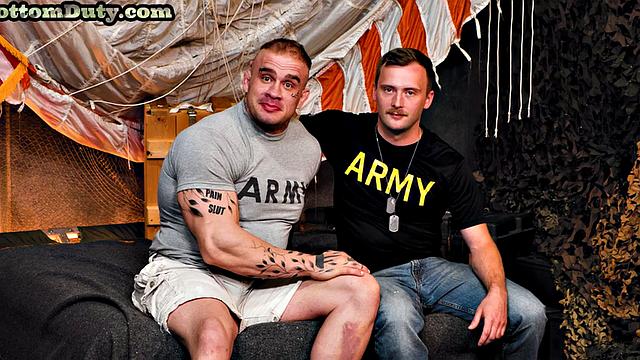 Sculpted army stud rimmed by chiseled jock