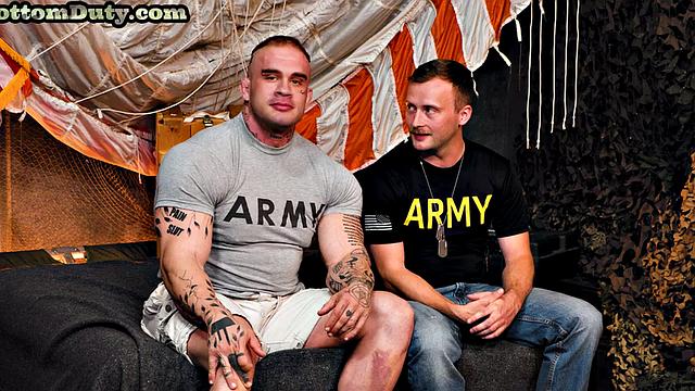 Sculpted army stud rimmed by chiseled jock