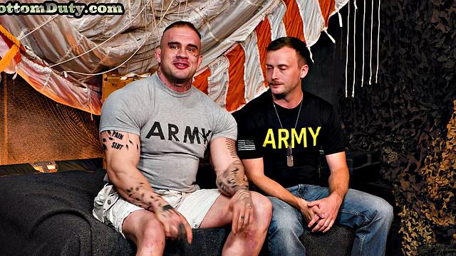 Sculpted army stud rimmed by chiseled jock