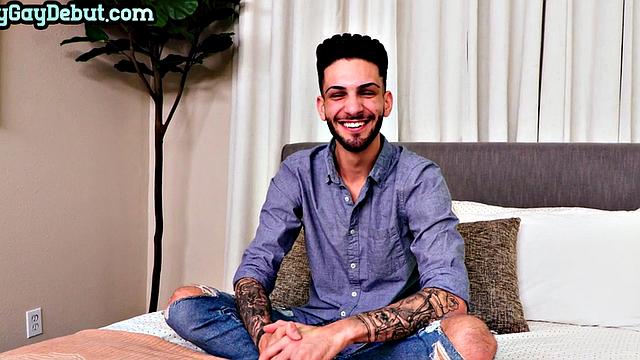 Piercedtitted eager jock wanking solo on casting