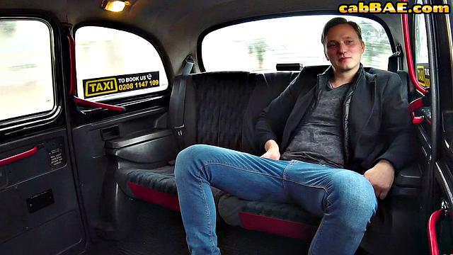 Stunning bae riding lucky guy in car