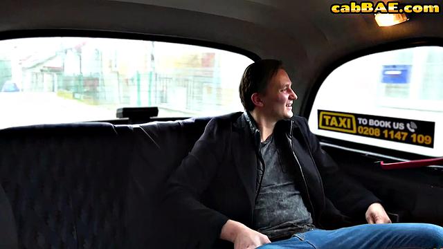 Stunning bae riding lucky guy in car