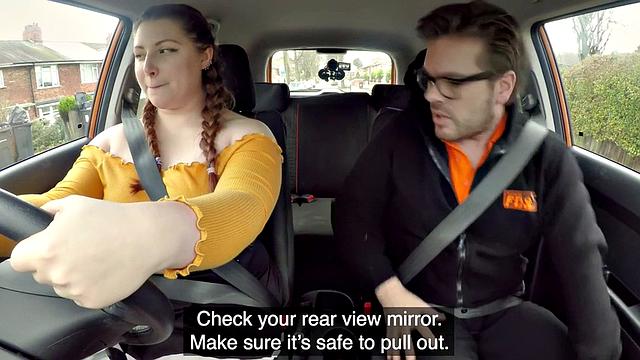 Plump eurobabe banged by driving tutor before dick tugging