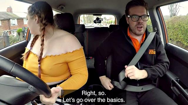 Plump eurobabe banged by driving tutor before dick tugging