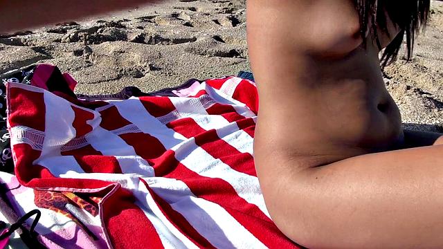 Watch these hot babes get frisky in the sun with their small tits & pierced nipples