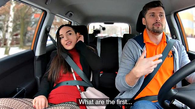 Real driving learner masturbating during lesson