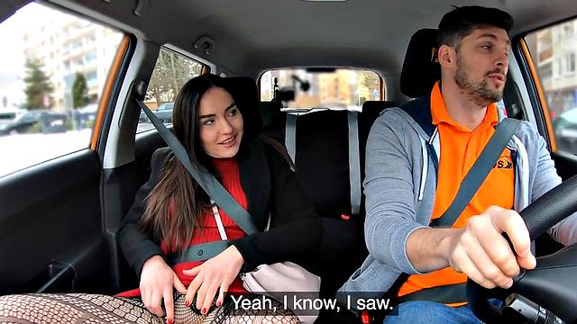 Real driving learner masturbating during lesson