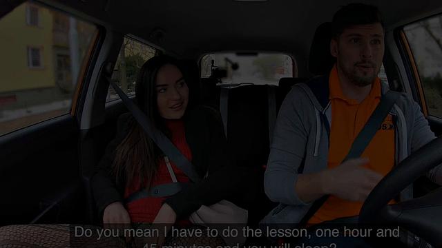 Real driving learner masturbating during lesson