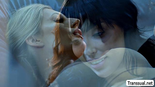 Брюнетка разбудила транса, чтобы отсосать и дать в киску от души.