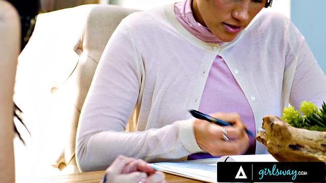 GIRLSWAY - MILF Lexi Luna ALMOST CAUGHT Hot Stepdaughter Bella Nova By Social Worker