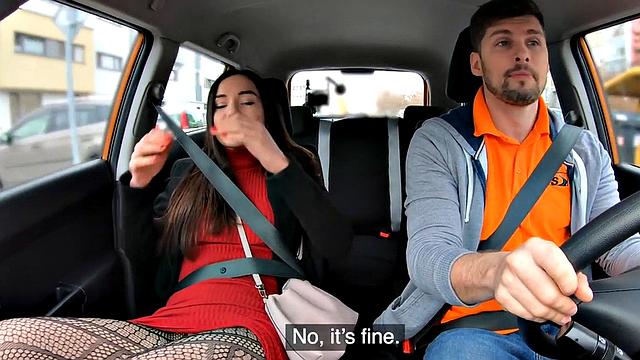 Car bae fucked by driving instructor in wet pussy hole