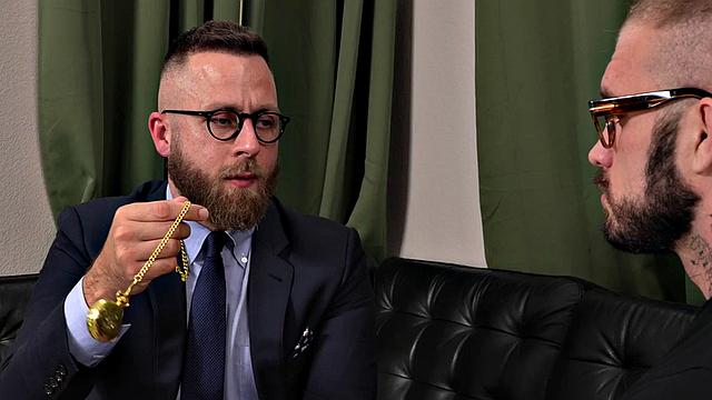 Mesmerized buff hunk bareback fucked by doctor at seance